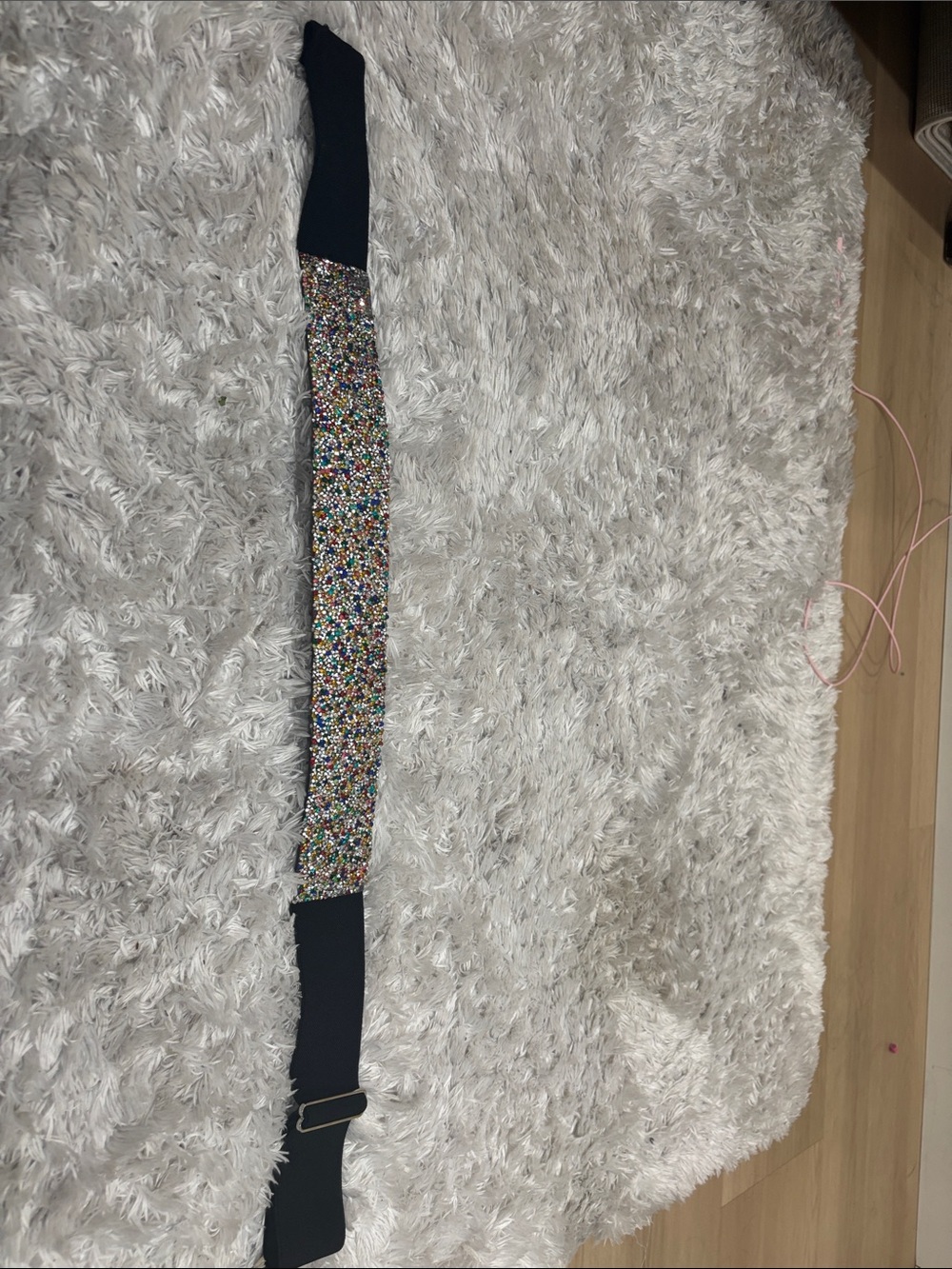 Glitter Stretch Belt with Multicolor Sequin Panel